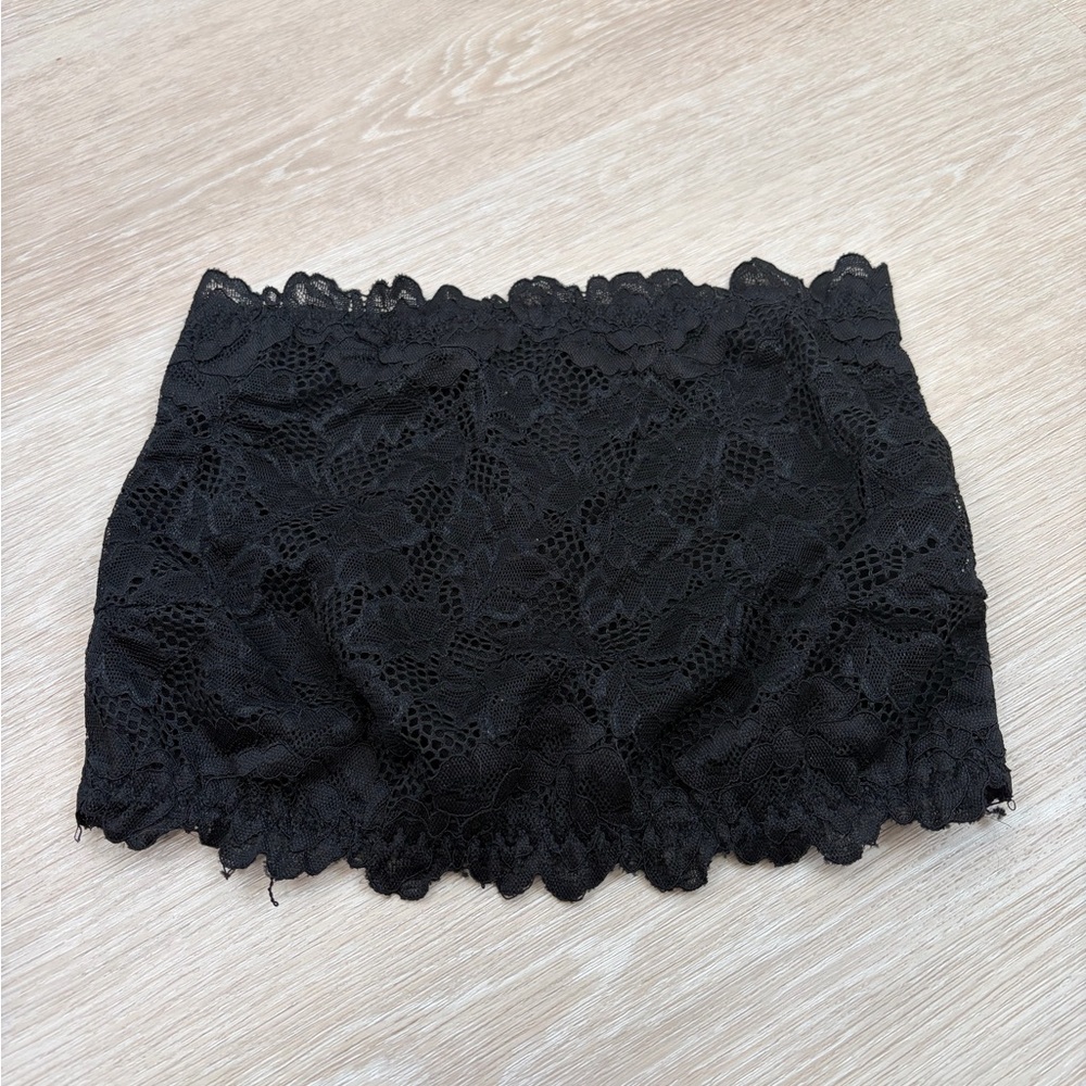 Dynamite Black Lace Tube Top Bralette Bandeau Y2K